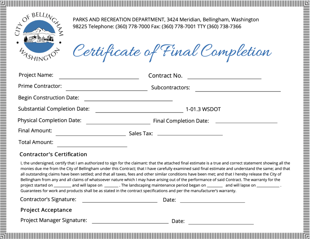 Printable Parenting Class Certificate Of Completion Template