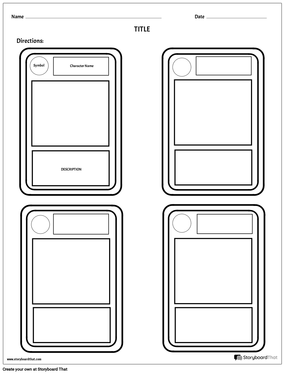 Trading Card Template Printable