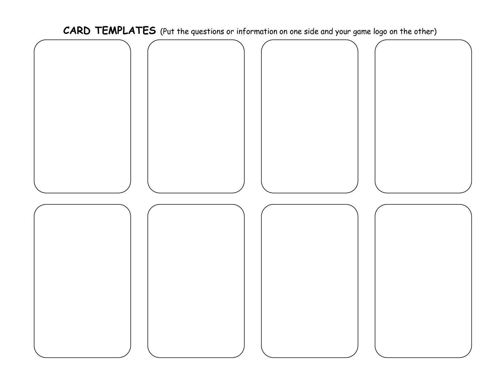 Printable Playing Card Template