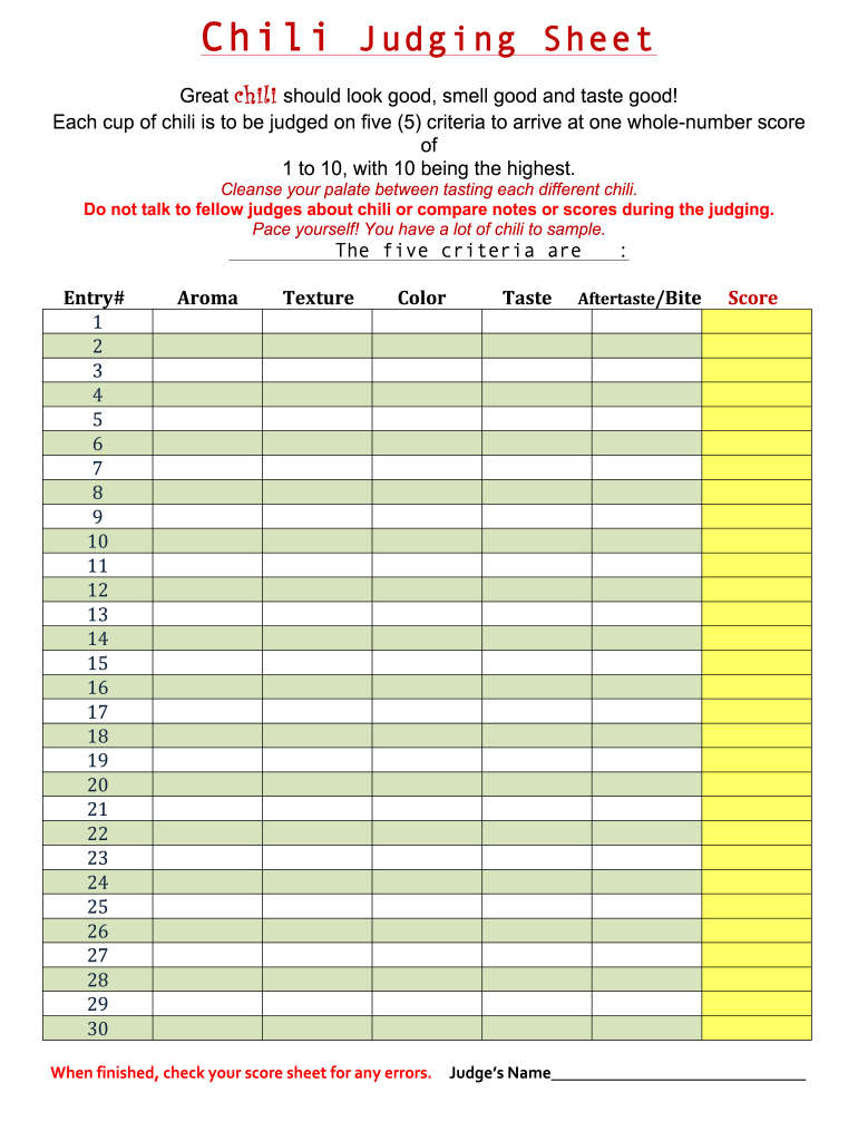 Chili Cook Off Sign Up Sheet Fill Out Sign Online DocHub