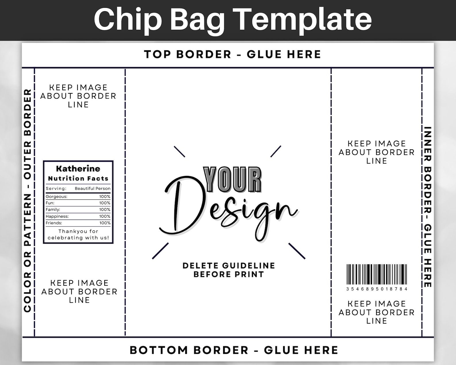 Free Template Printable Chip Bag Template