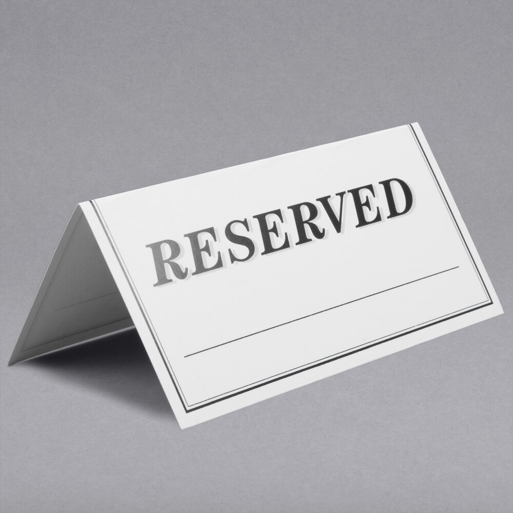 Free Printable Double Sided Reserved Sign Template
