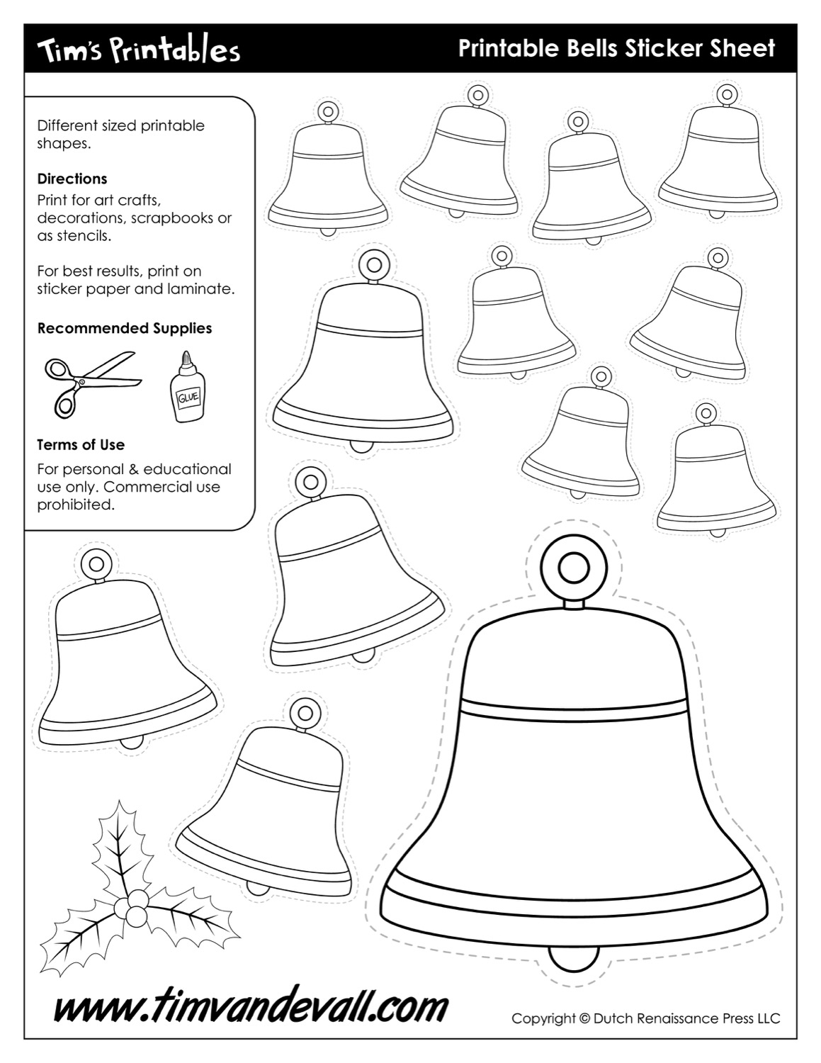 Christmas Bell Template Printable