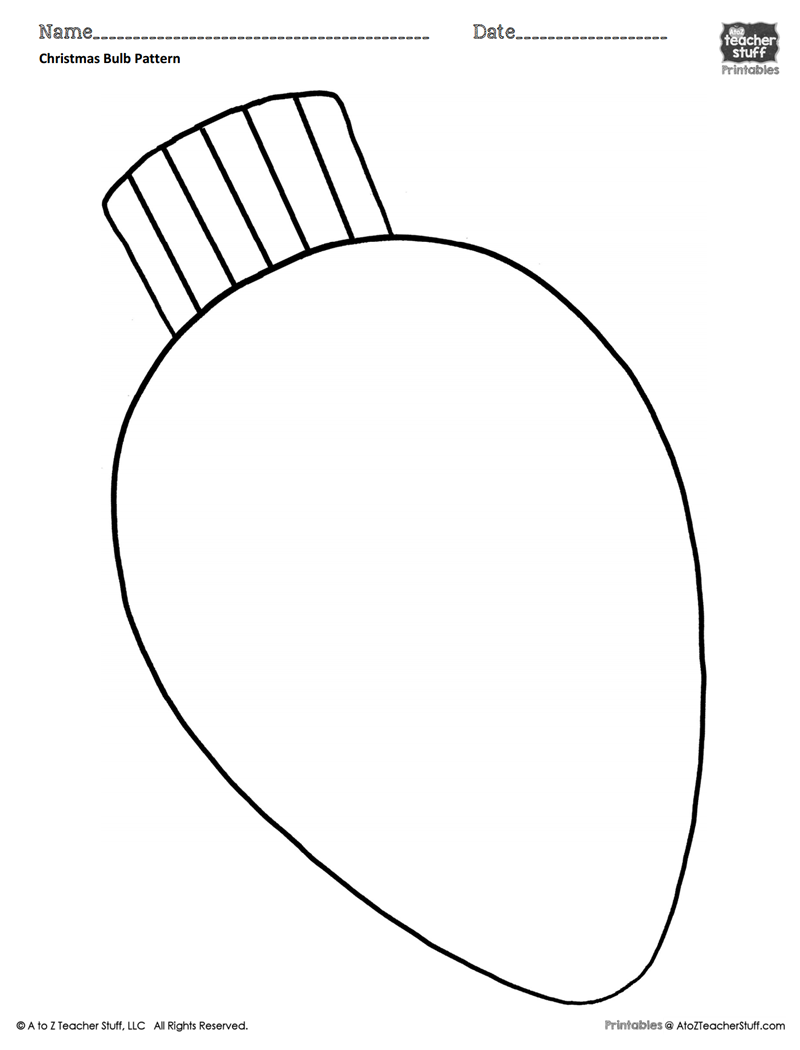 Free Printable Light Bulb Template