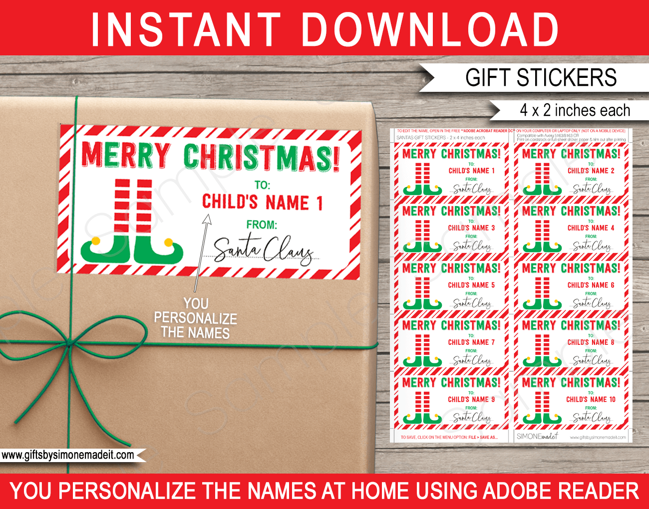 Free Christmas Gift Tags Template Printable