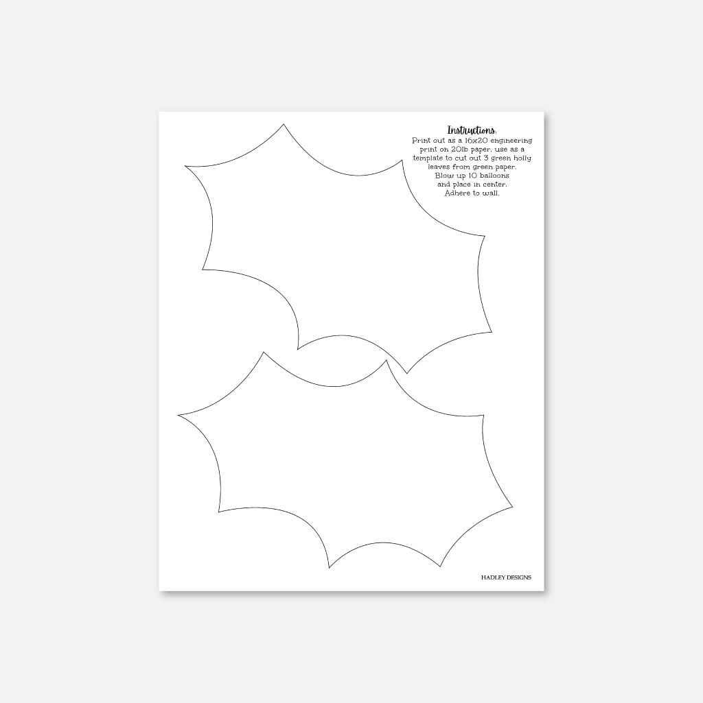 Holly Leaf Printable Template