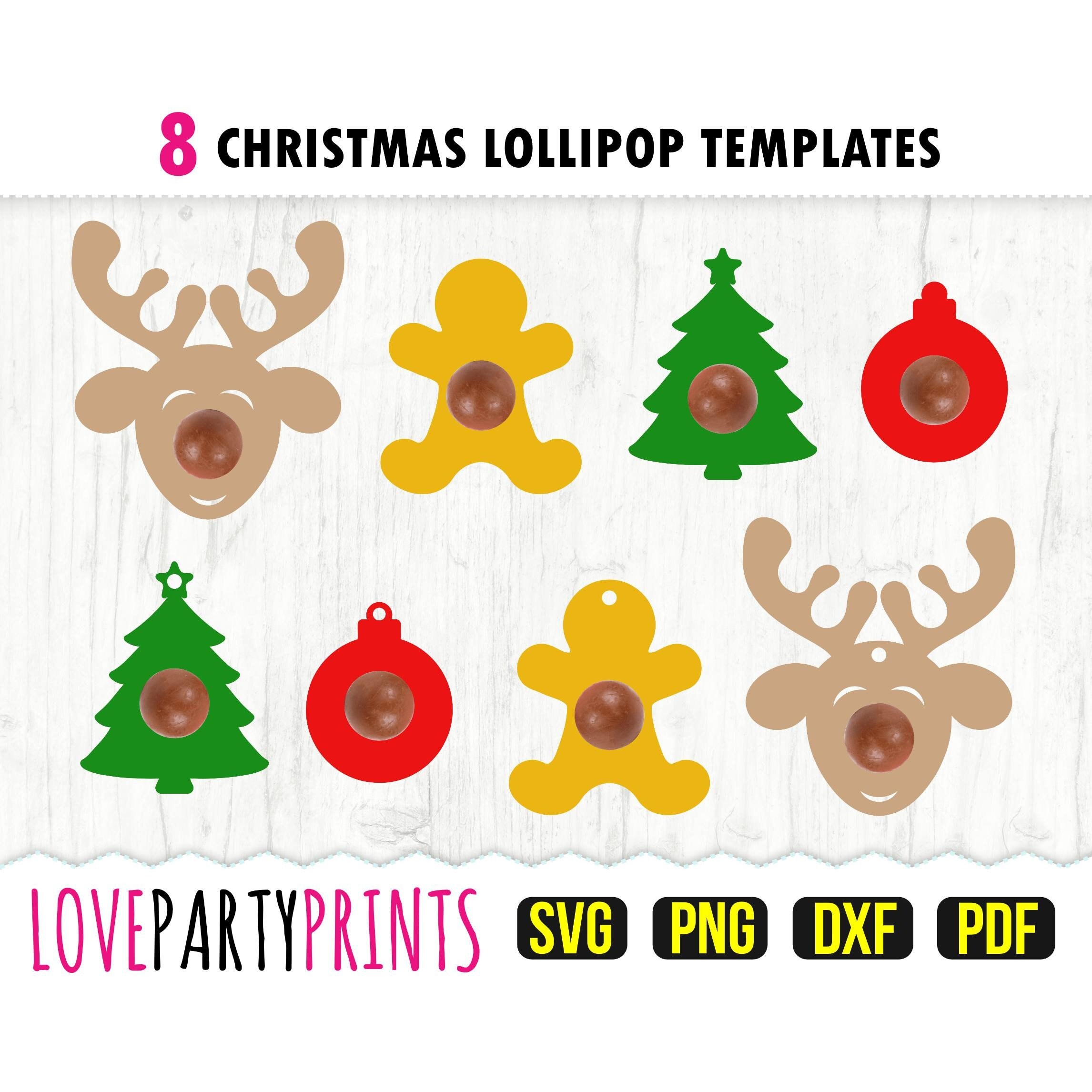 Printable Christmas Lollipop Holder Template