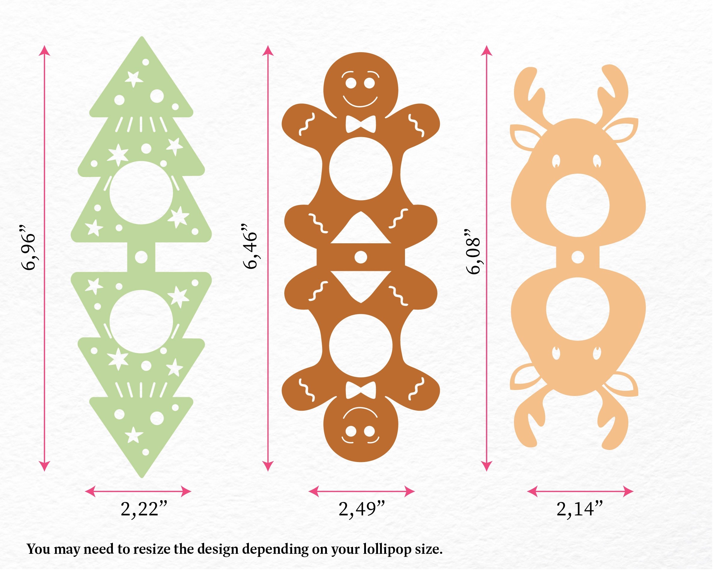 Printable Christmas Lollipop Holder Template