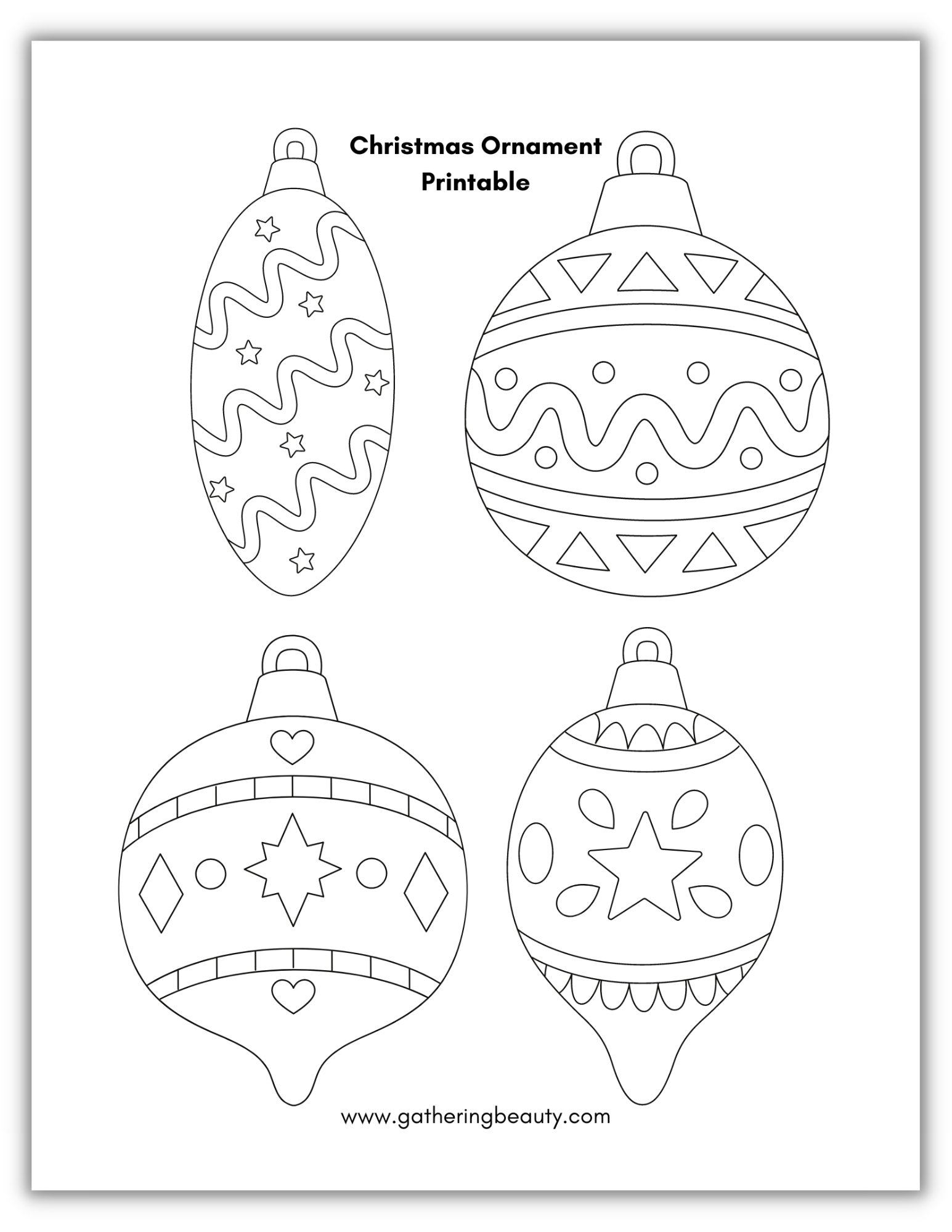 Christmas Ornament Templates Printable