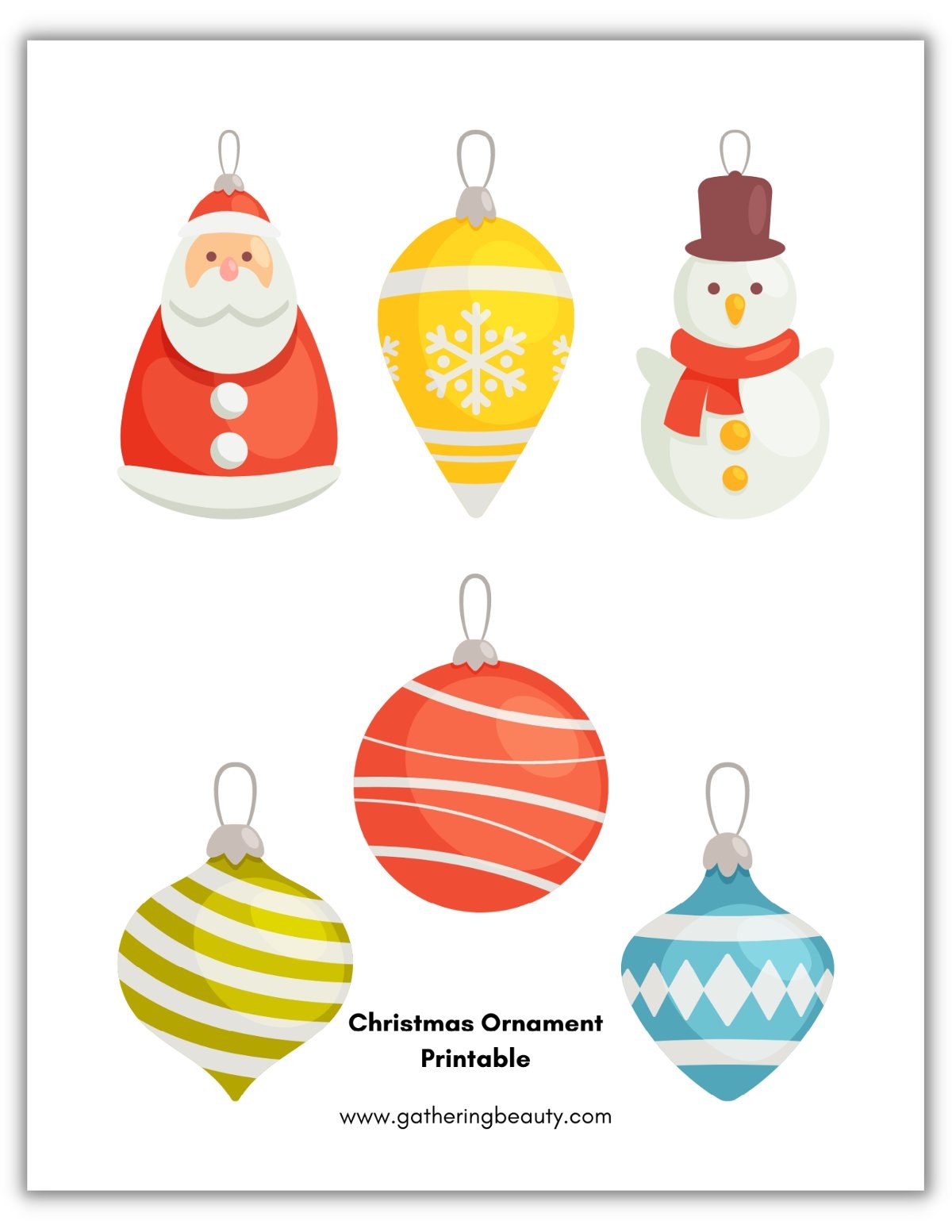 Printable Templates Christmas Tree Ornaments