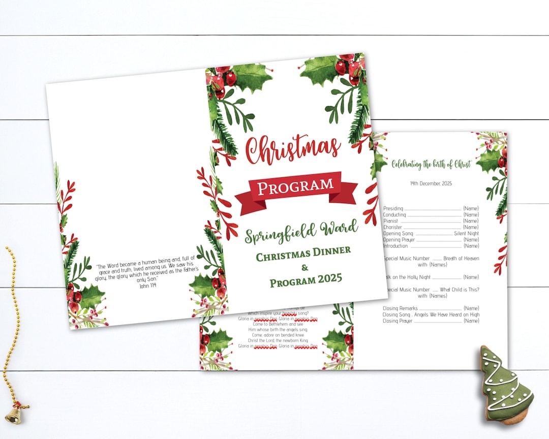 Printable Christmas Program Template