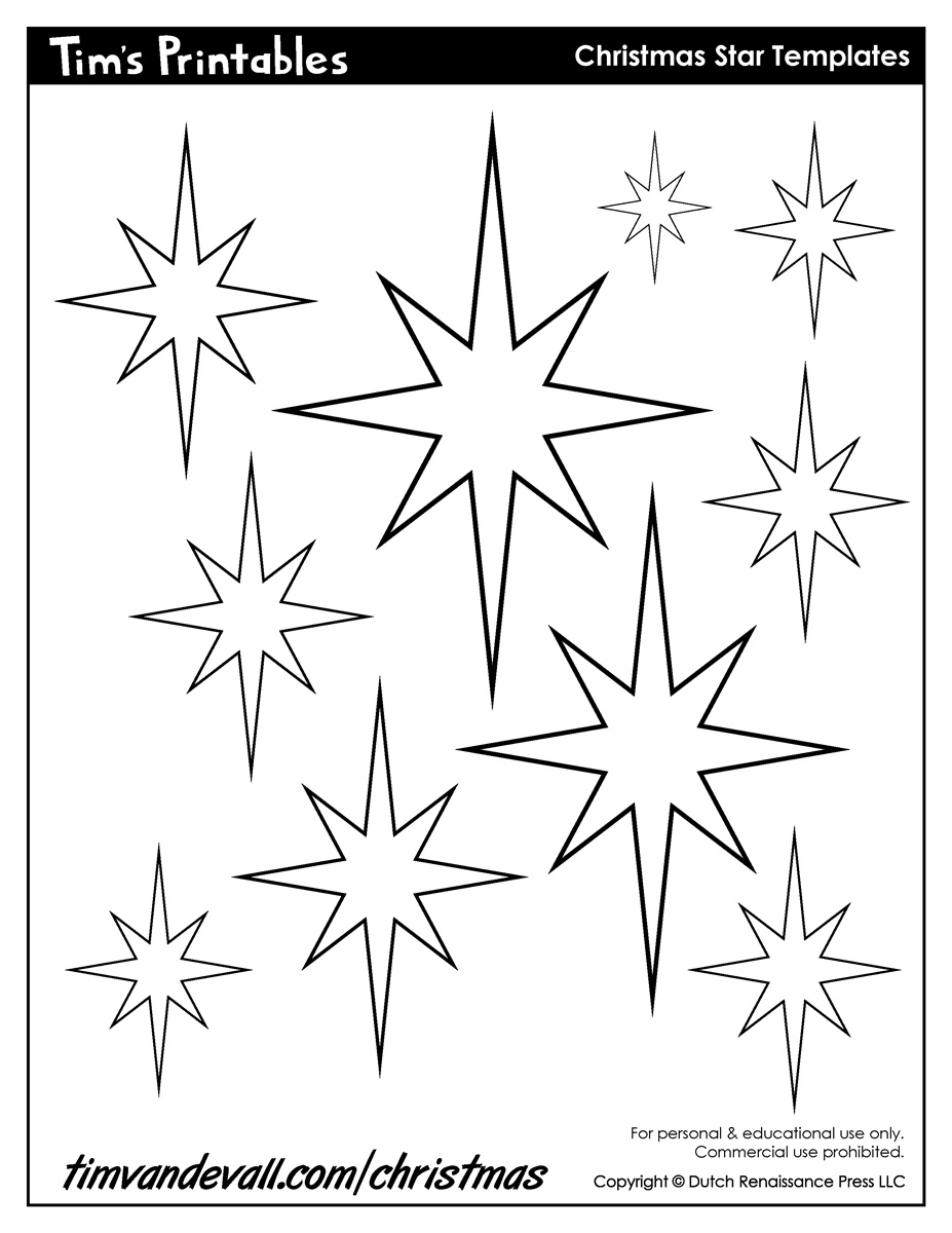 Christmas Star Template Tim s Printables