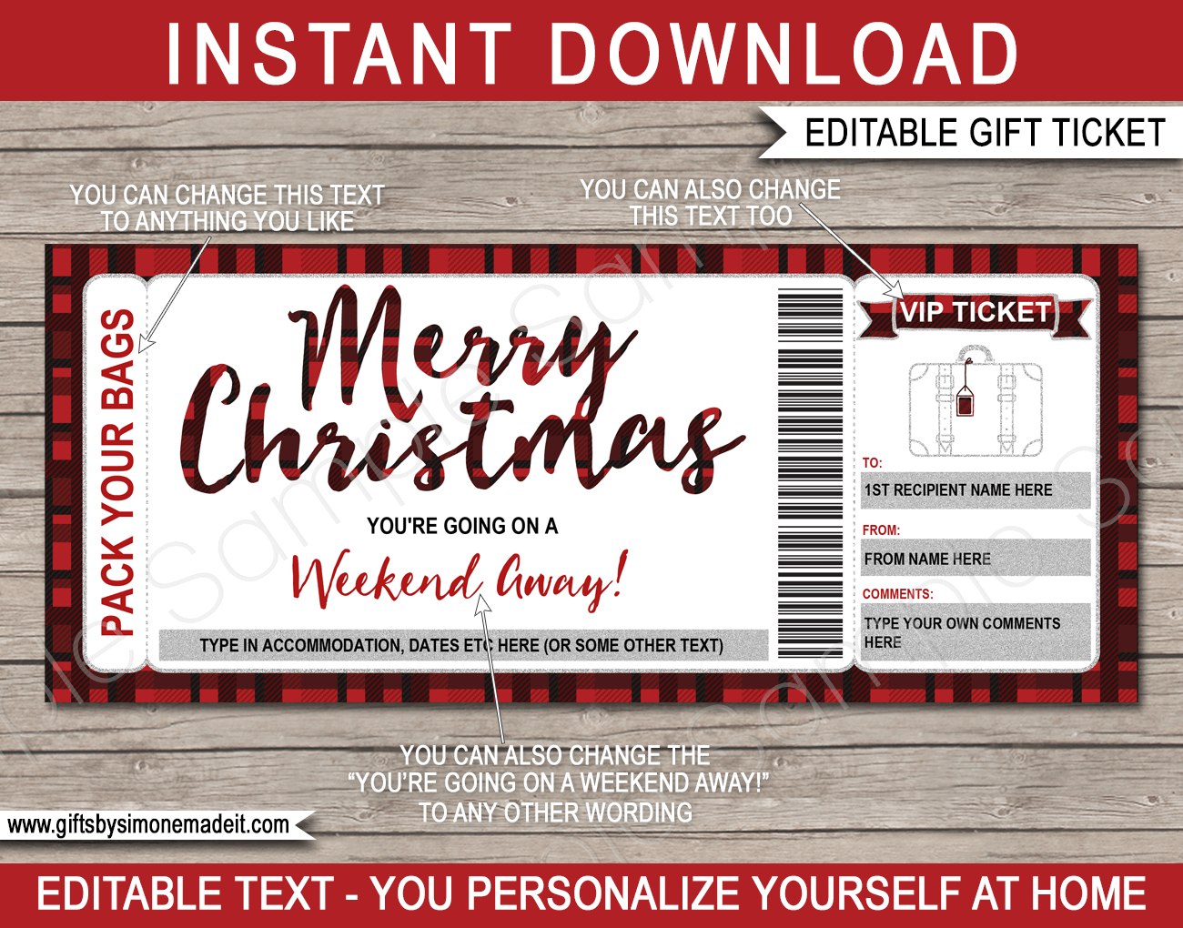 Free Printable Weekend Away Voucher Template