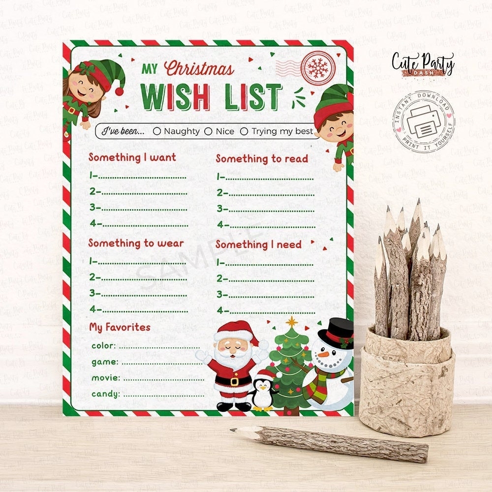 Printable Santa Wish List Template