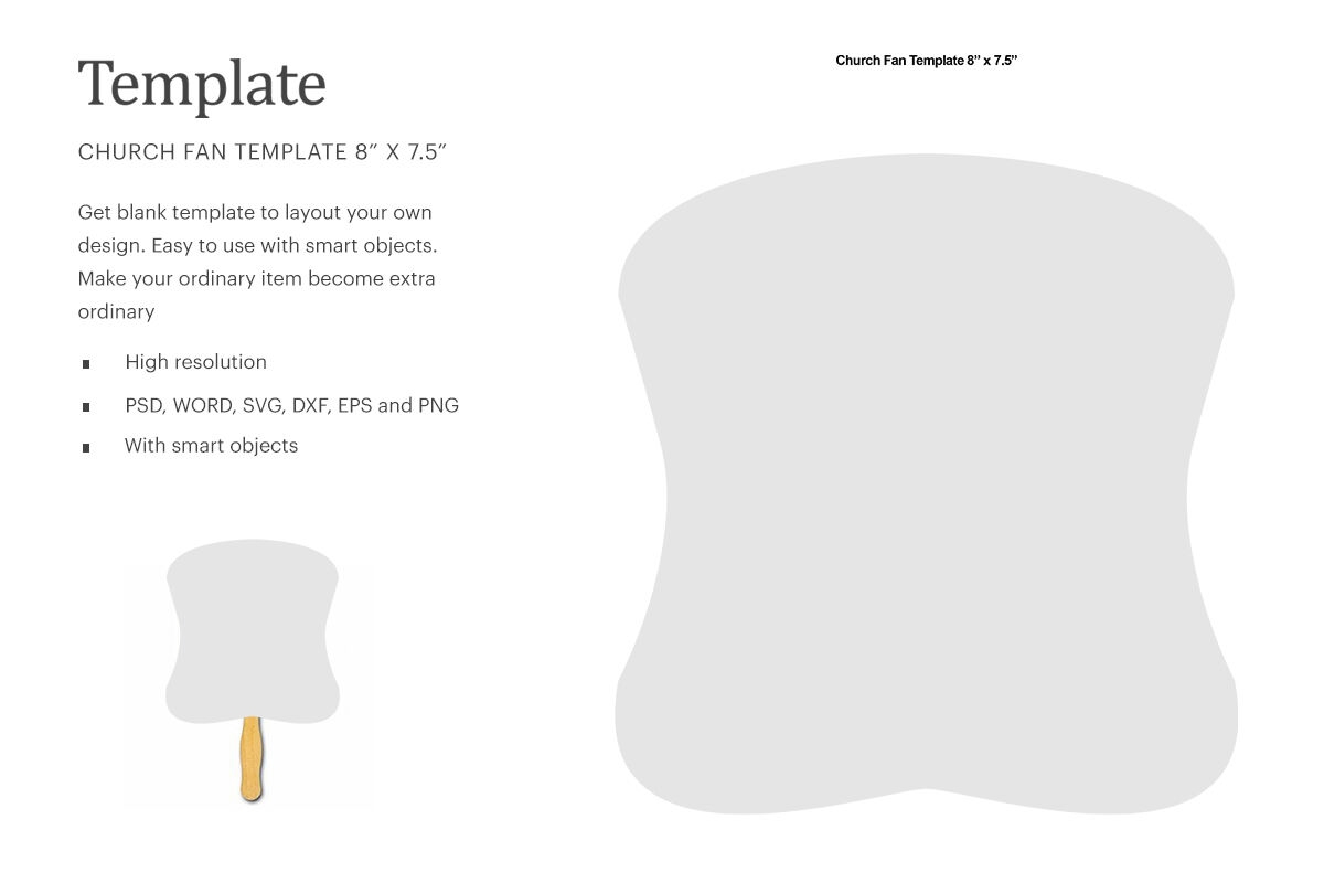 Church Fan Template 8 x7 5 Compatible With Silhouette Studio By Ariodsgn TheHungryJPEG