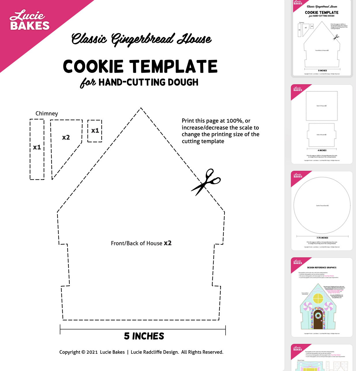 Printable Full Size Printable Gingerbread House Template