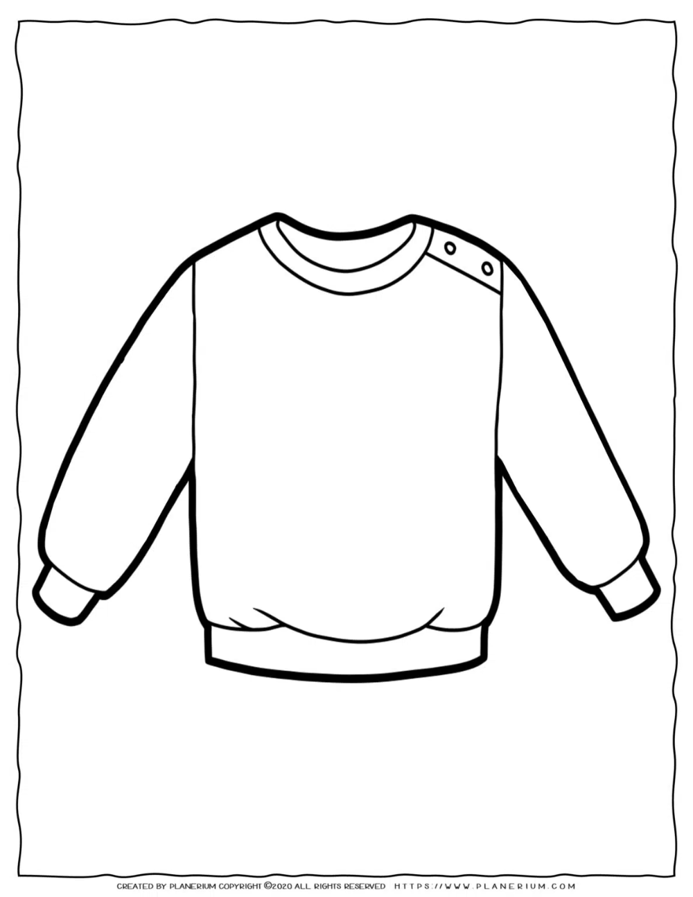 Clothes Coloring Page One Sweater Planerium Colorful Shirts Clothes Worksheet Coloring Pages
