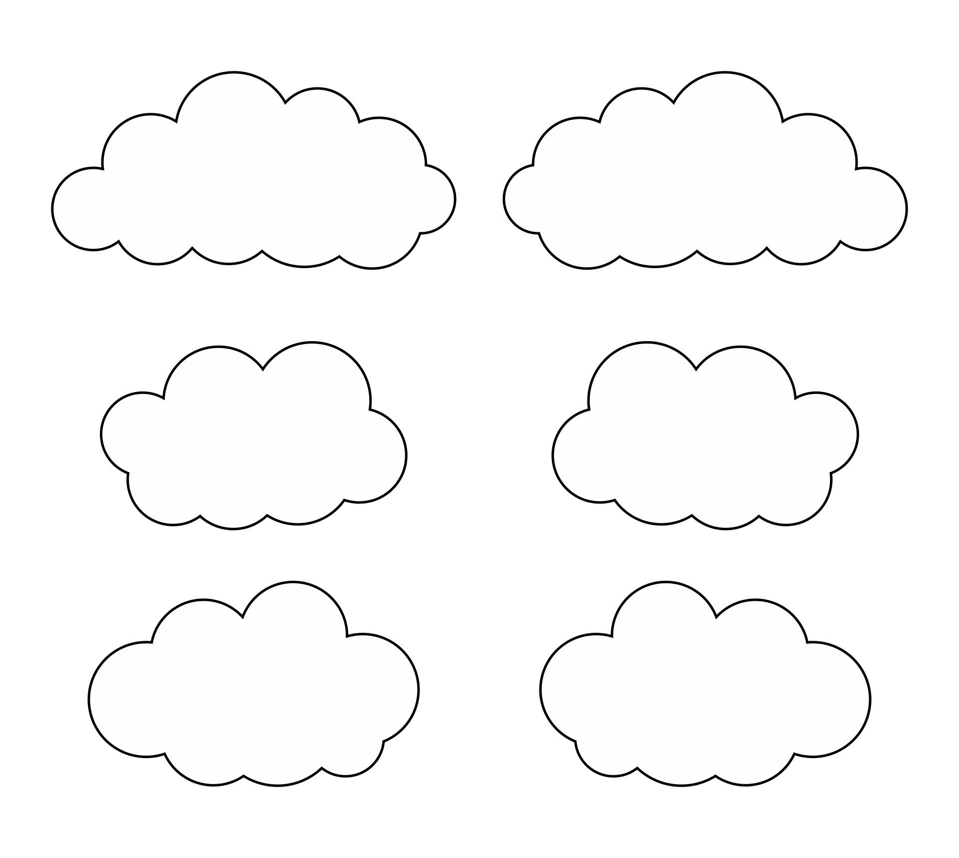 Cloud Template Printable Cloud Template Printable Stencil Patterns Cloud Stencil