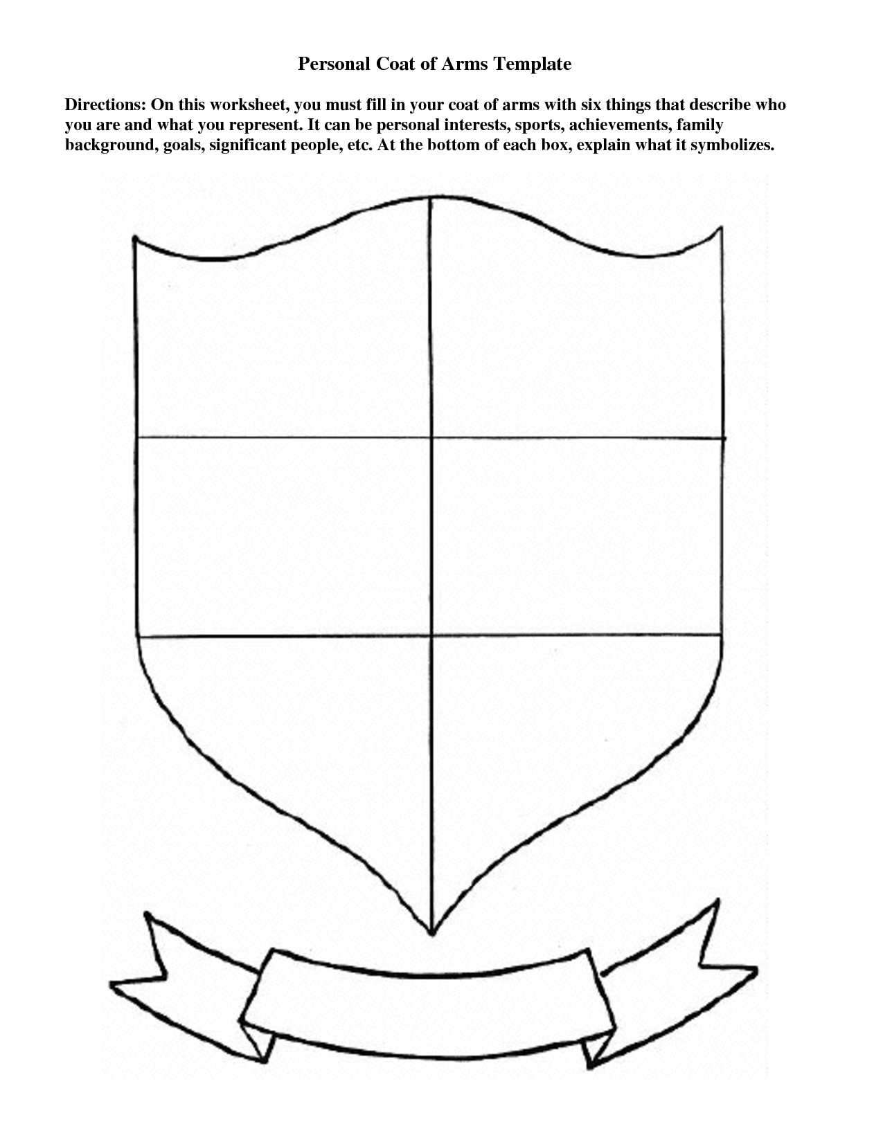 Coat Of Arms Template Family Crest Template Templates Printable Free Shield Template