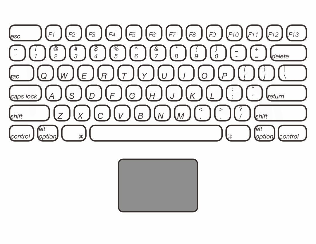 Computer Keyboard Template Printable