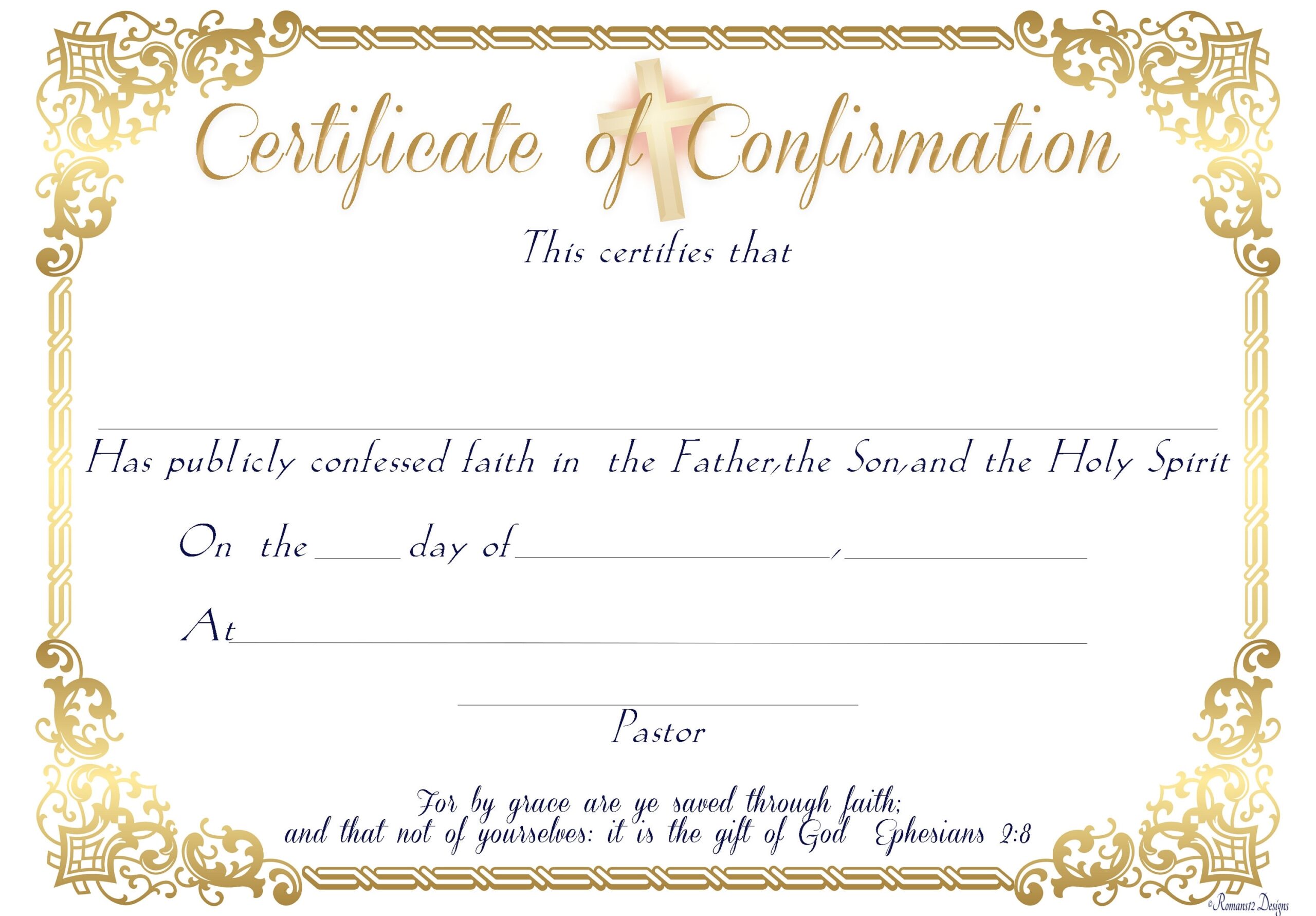 Confirmation Certificate PDF Printable Etsy Norway