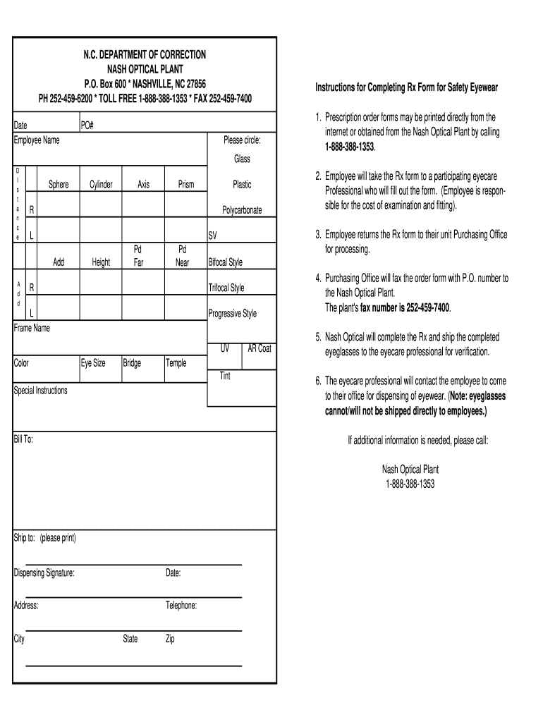Contact Lens Prescription Template Fill Online Printable Fillable Blank PdfFiller