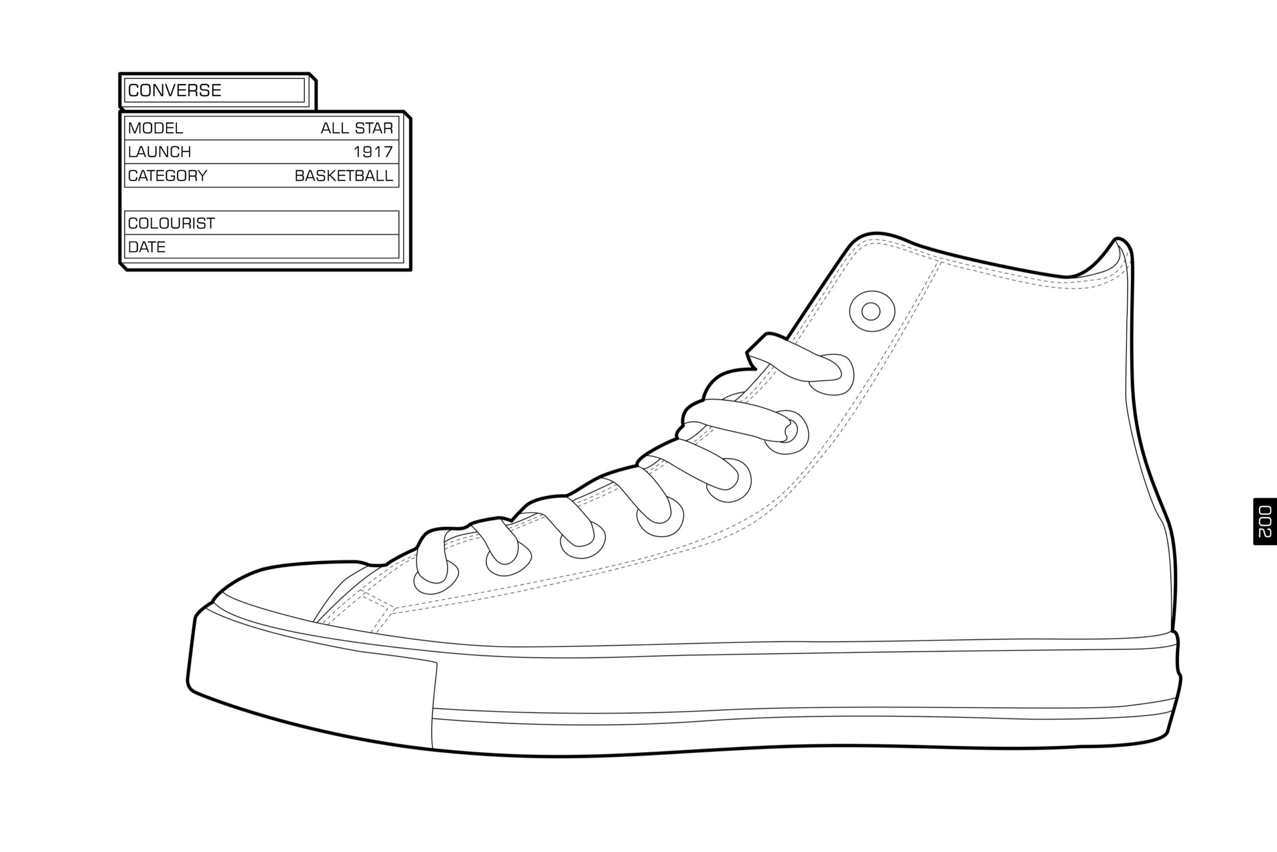 Converse Sneaker Coloring Page Sneakers Drawing Converse Shoes High Top Sneakers