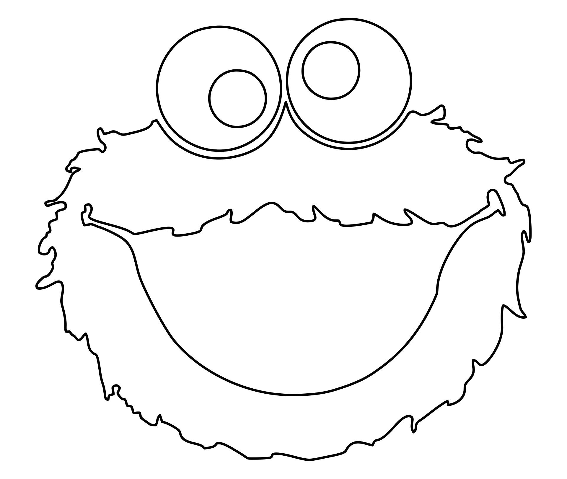 Cookie Monster Face Outline Printable Monster Cookies Monster Face Monster Coloring Pages