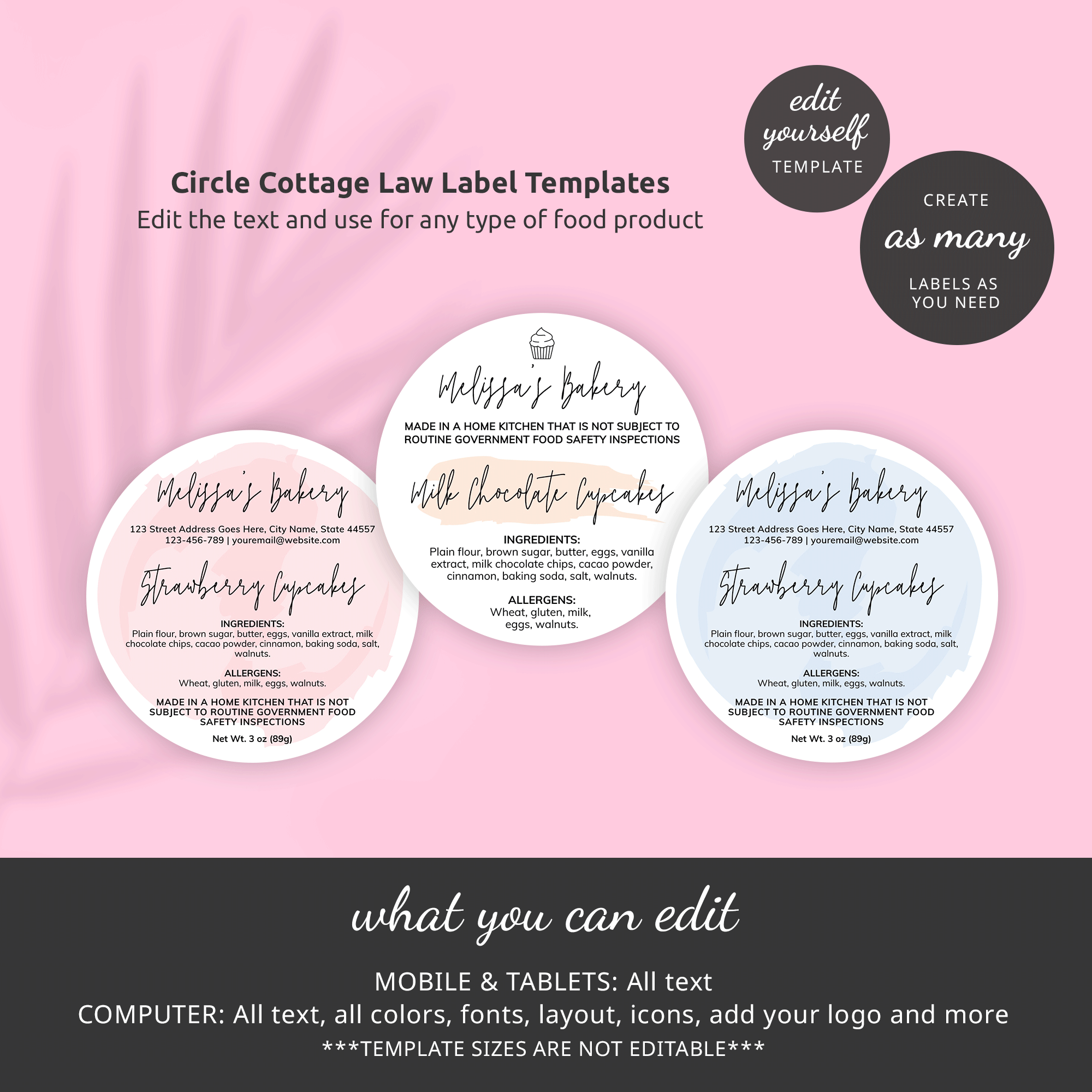 Printable Cottage Food Label Template