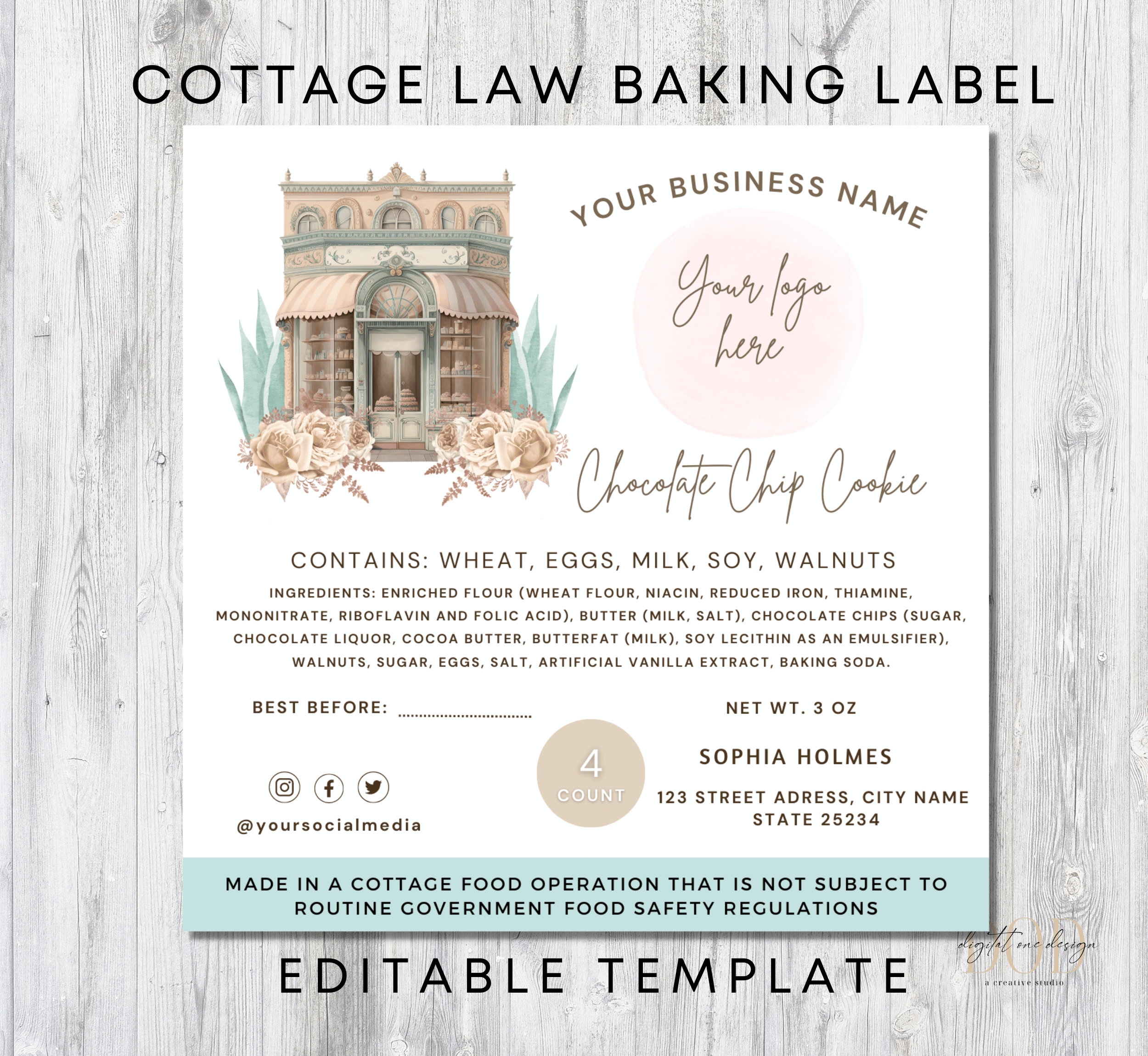 Free Printable Cottage Food Label Template