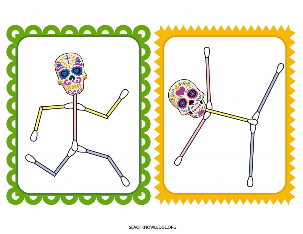 Cotton Bud Skeleton Craft Task Cards