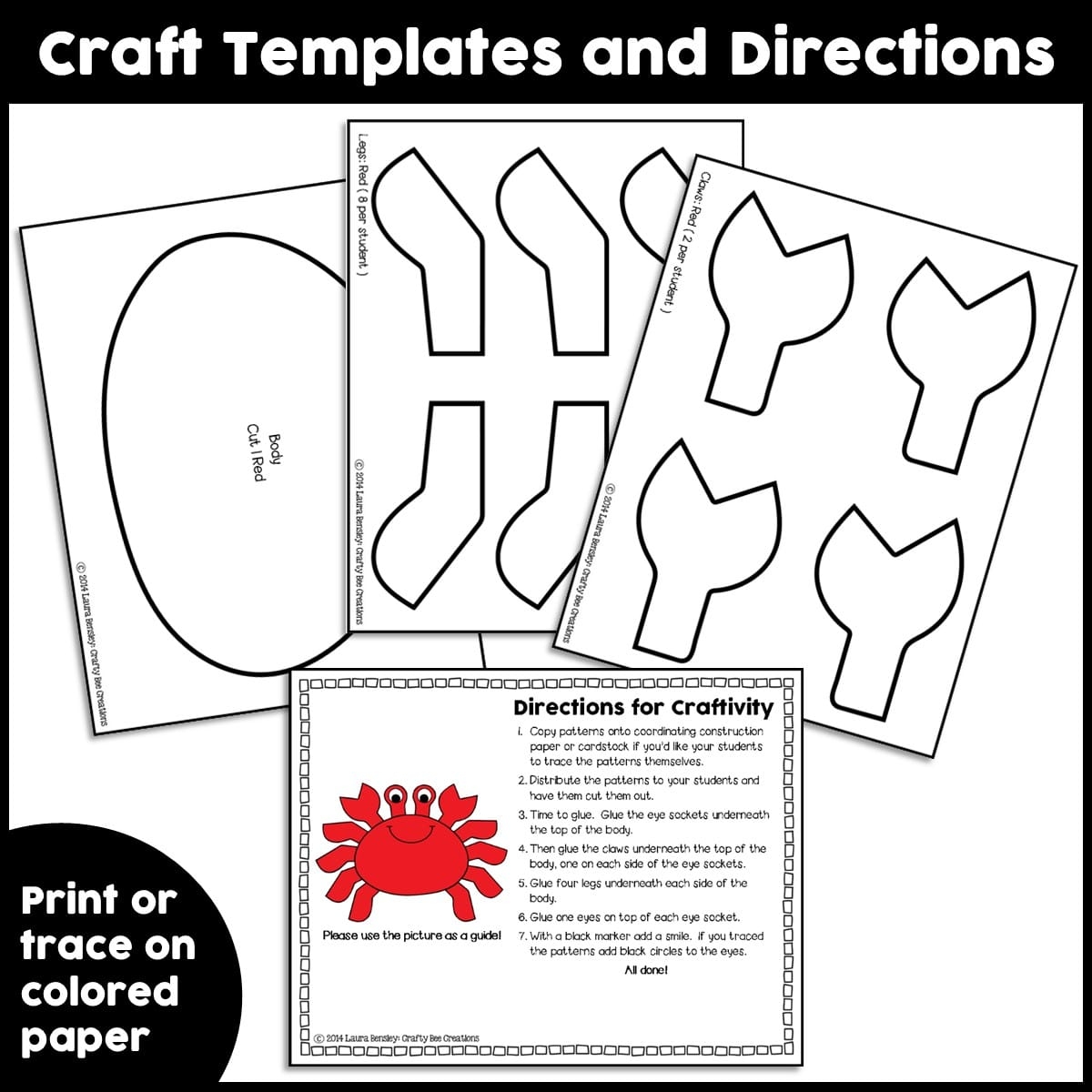 Crab Craft Activity Crafty Bee Creations