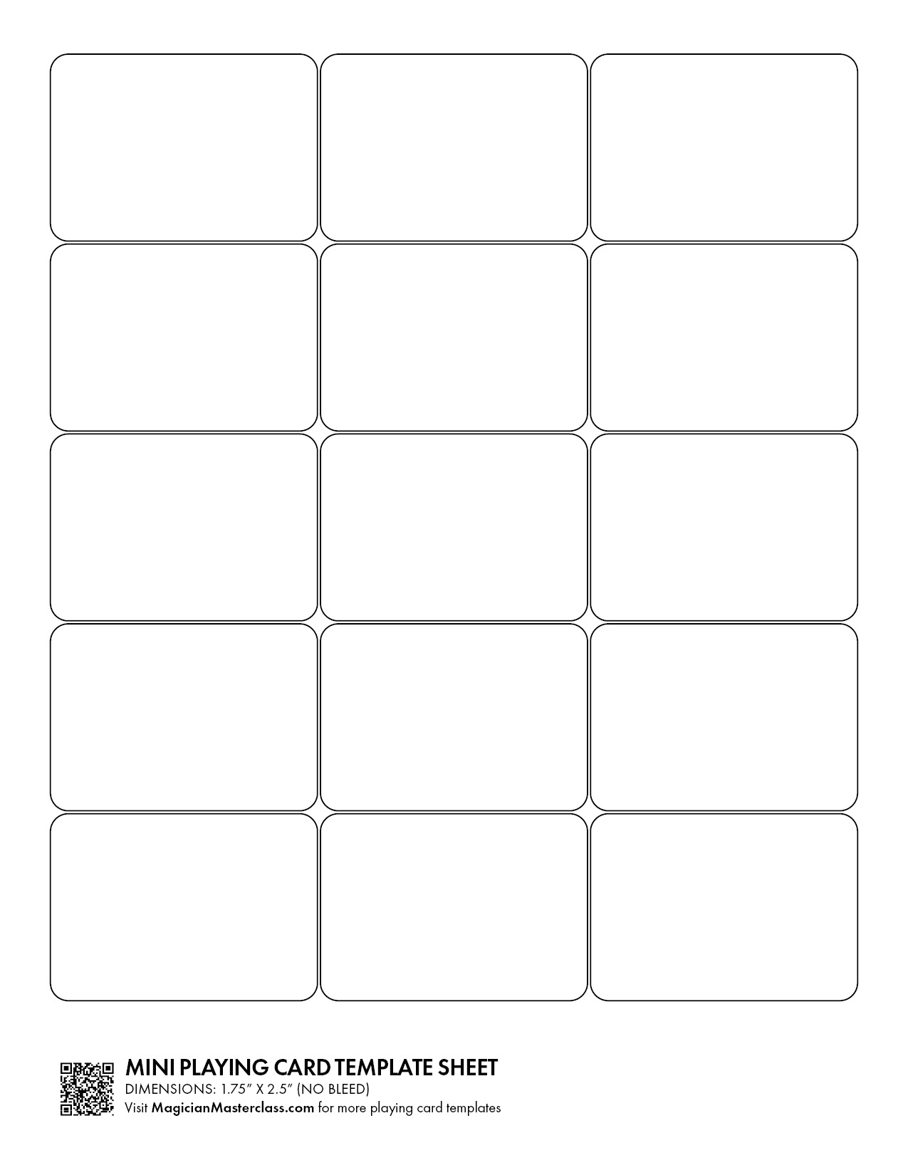 Printable Free Editable Playing Card Template
