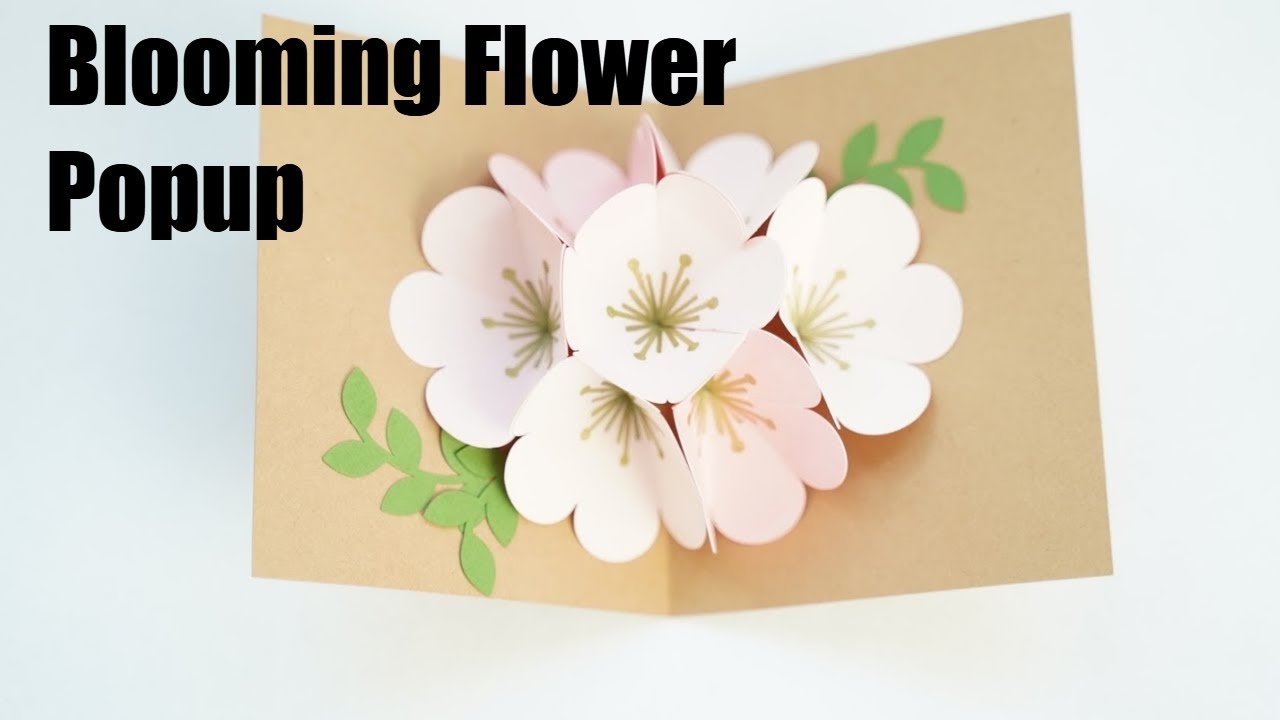 Printable Flower Pop Up Card Template Free