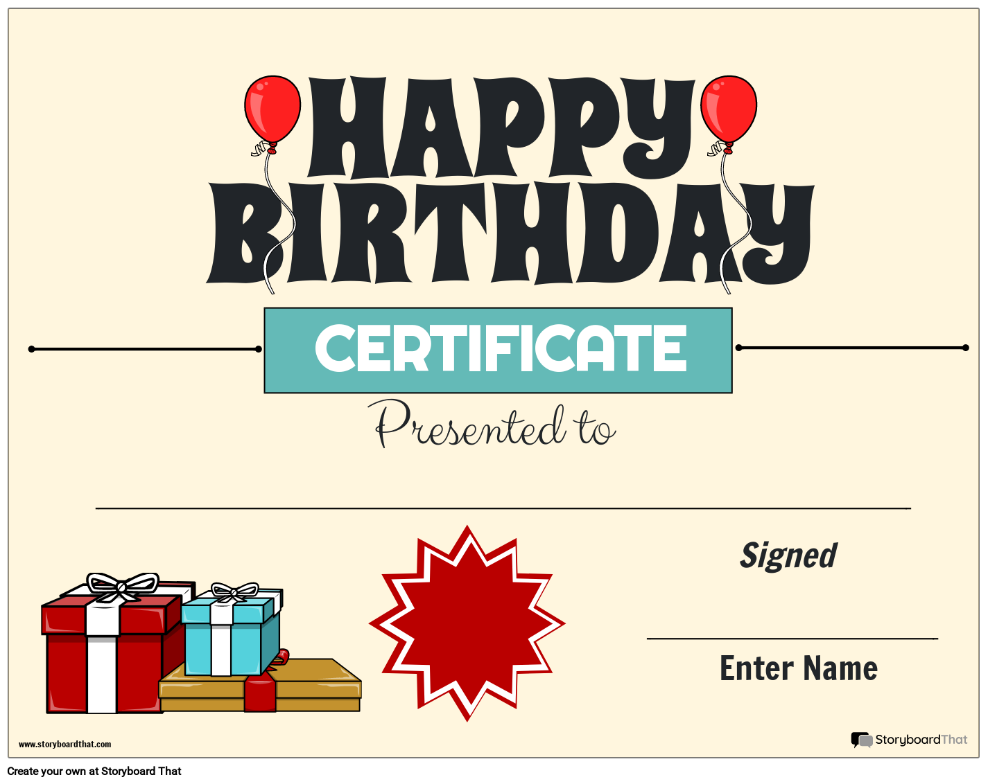 Free Printable Birthday Certificates Template