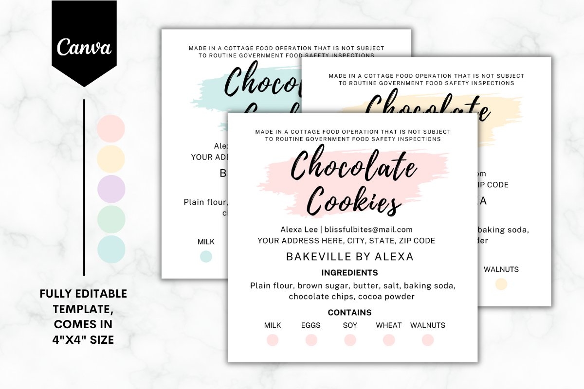 Free Printable Cottage Food Label Template