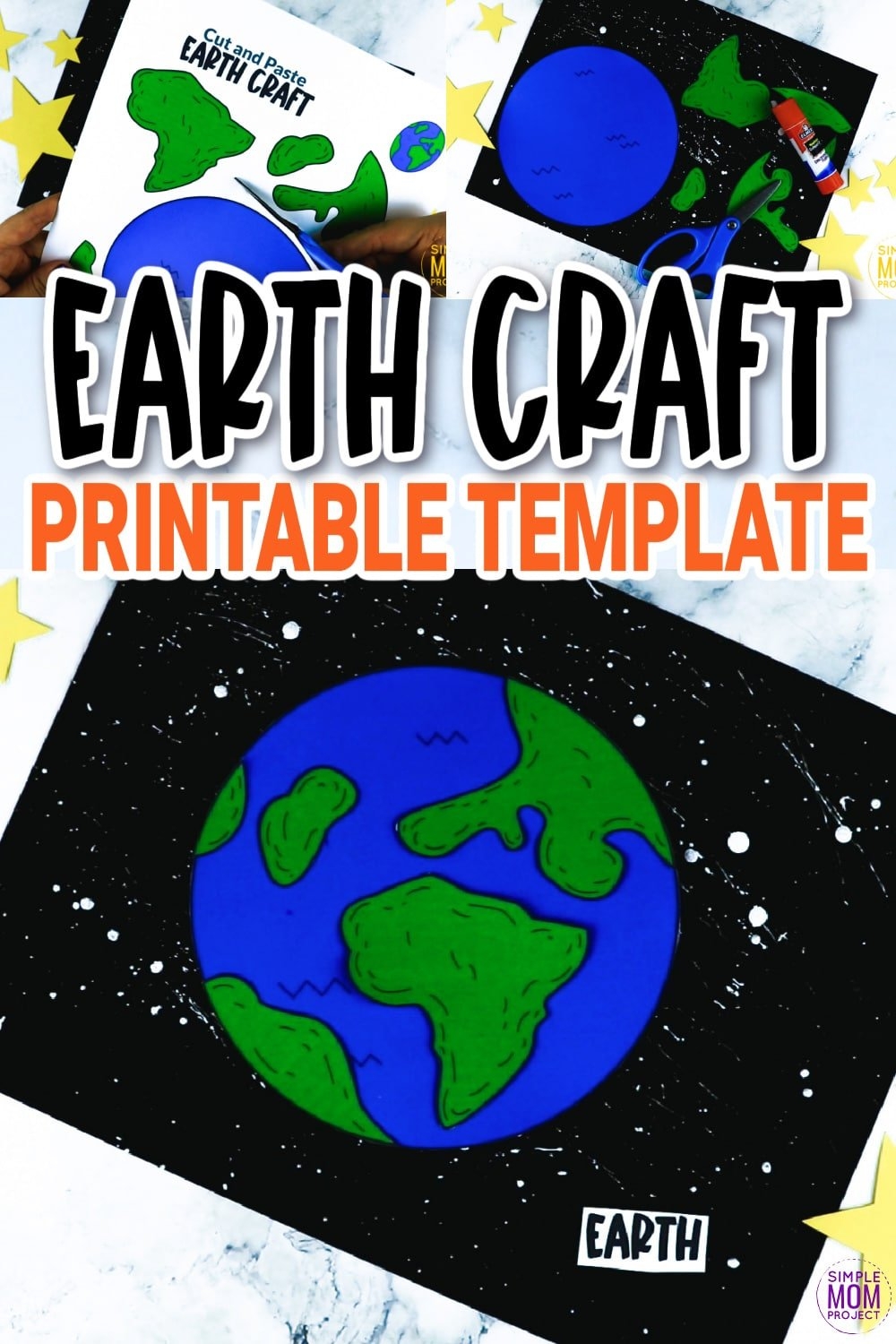 Cut And Paste Earth Craft With Earth Template Simple Mom Project
