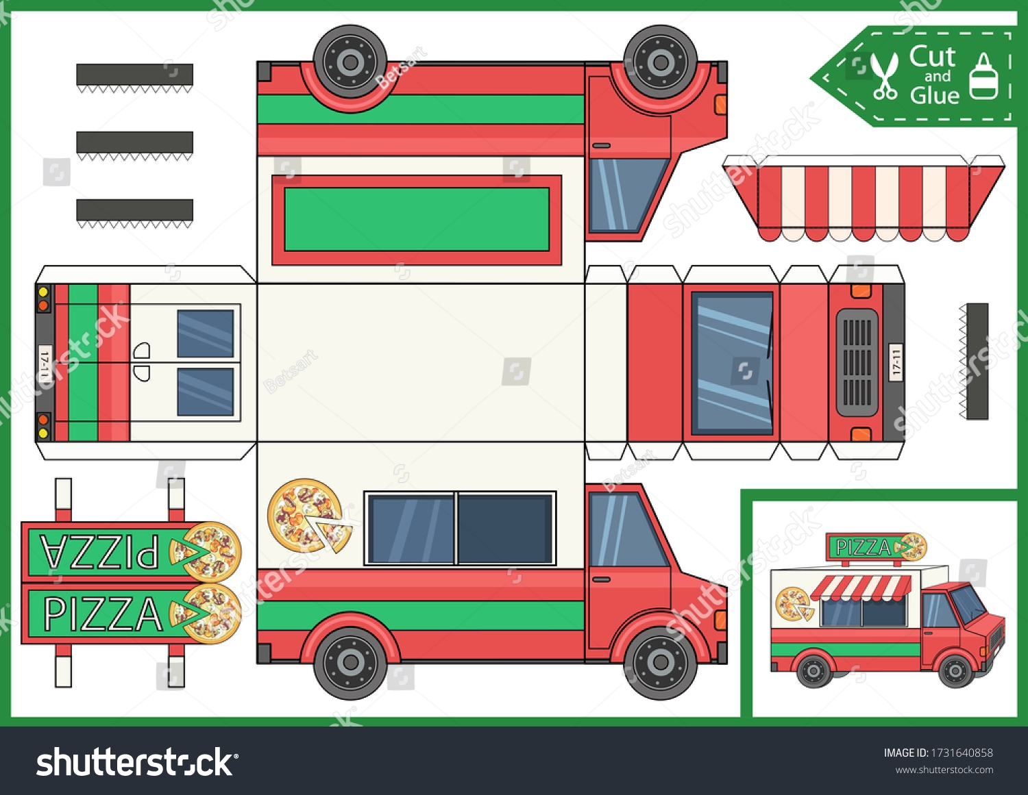 Printable 3D Food Truck Template