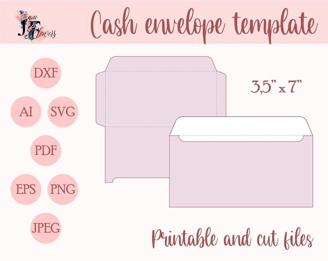 Cute Cash Envelope Template Svg Budget Envelopes Pattern SVG Cricut Money Envelope DXF Cute A6 Printable Envelope Pdf Envelope Download Etsy