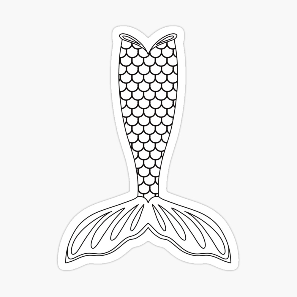 Cute Mermaid Tail Outline With Fish Scales Canvas Print For Sale By OpalDeer Redbubble