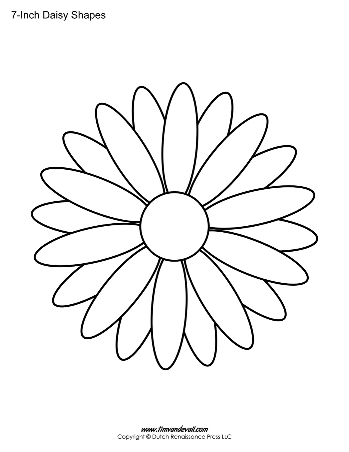 Free Printable Daisy Flower Template