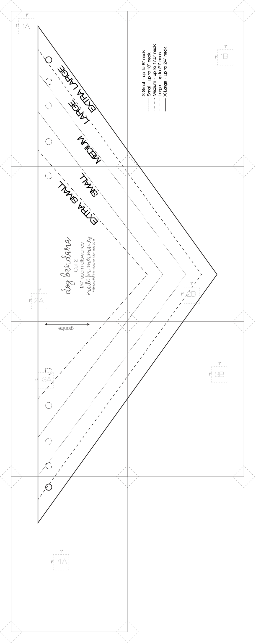 Printable Tie On Dog Bandana Template