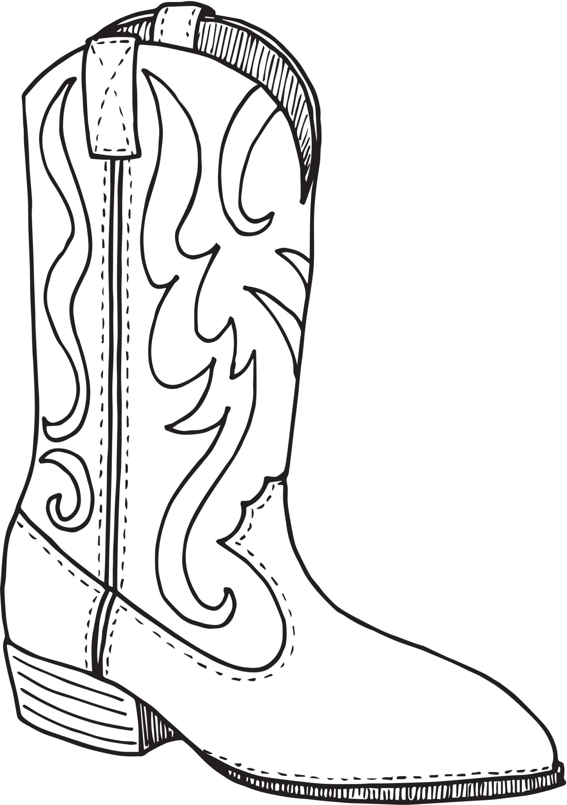 Day 5 Cowboy Boot Coloring Page Cowboy Boots Drawing Cowboy Cowboy Boots