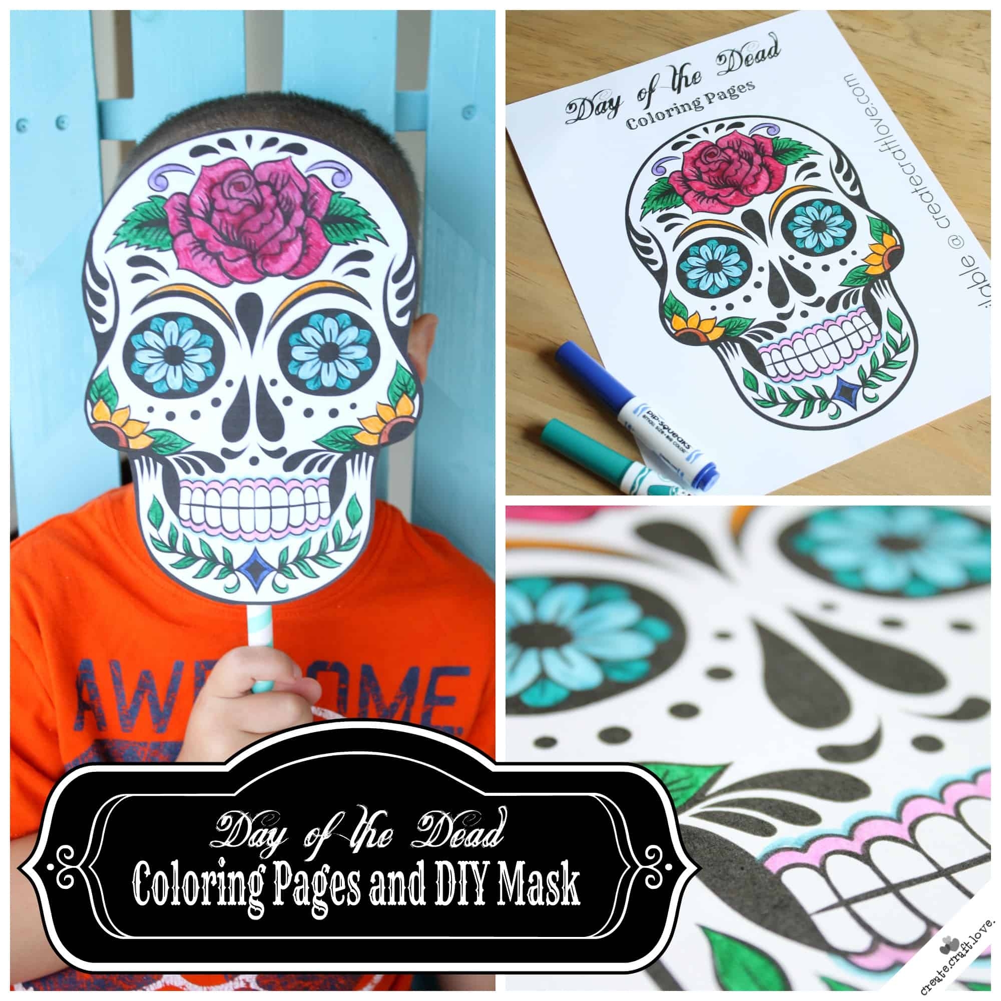 Free Printable Sugar Skull Mask Template