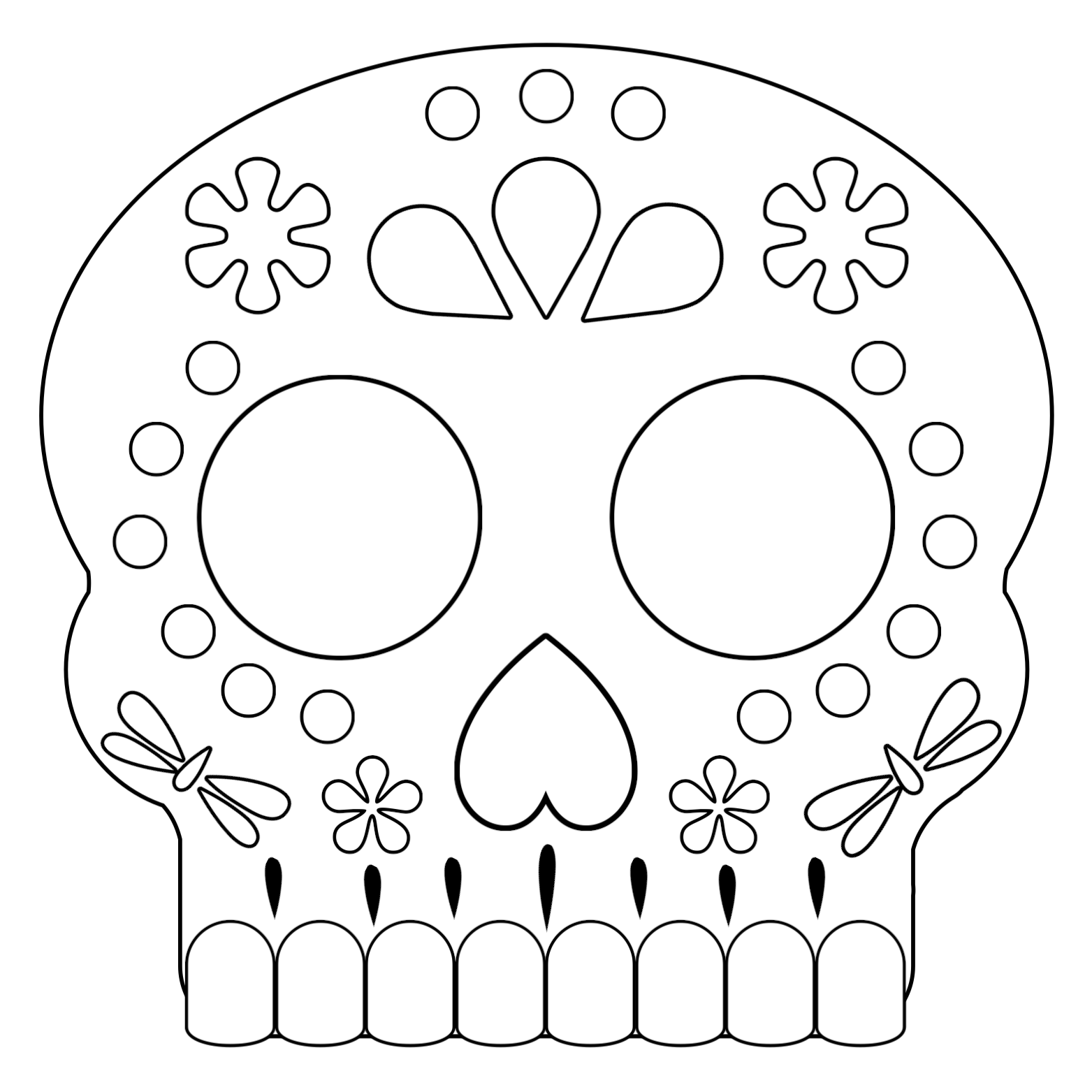 Printable Sugar Skull Template