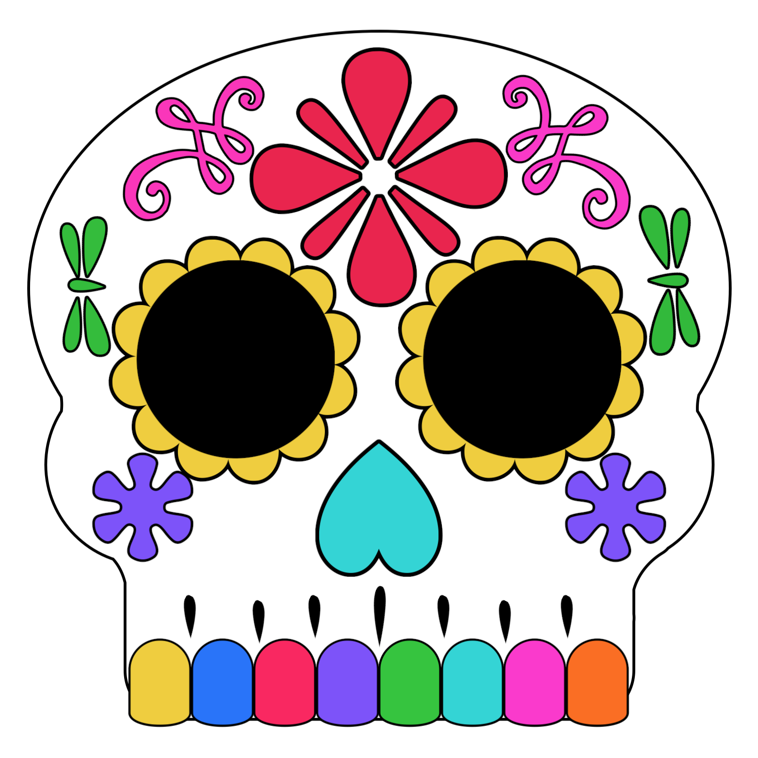 Printable Day Of The Dead Mask Template