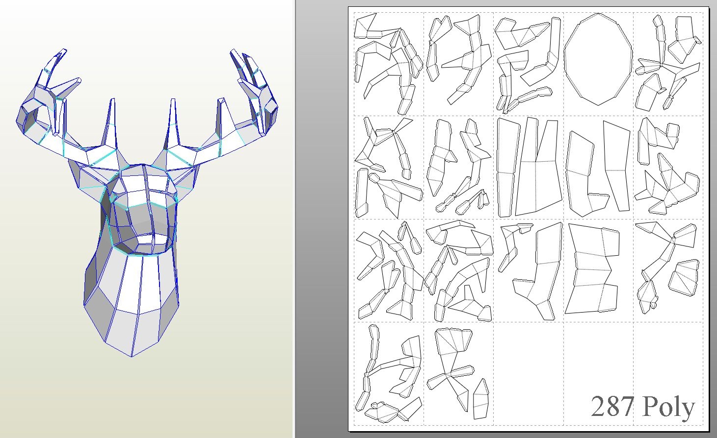 Printable Cardboard Deer Head Template