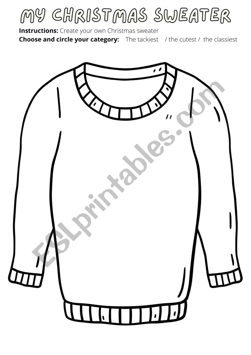 Christmas Sweater Template Printable