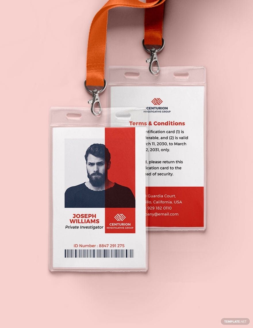 Detective ID Card Template In Illustrator Word Publisher Pages PSD Download Template