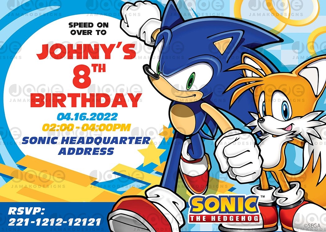 Printable Sonic Invitation Template